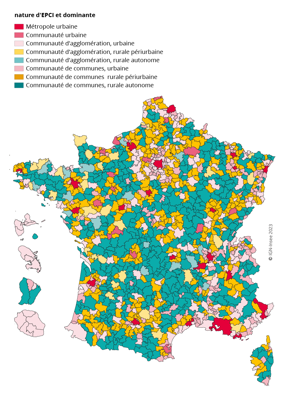 Portraits des intercommunalités selon lInsee